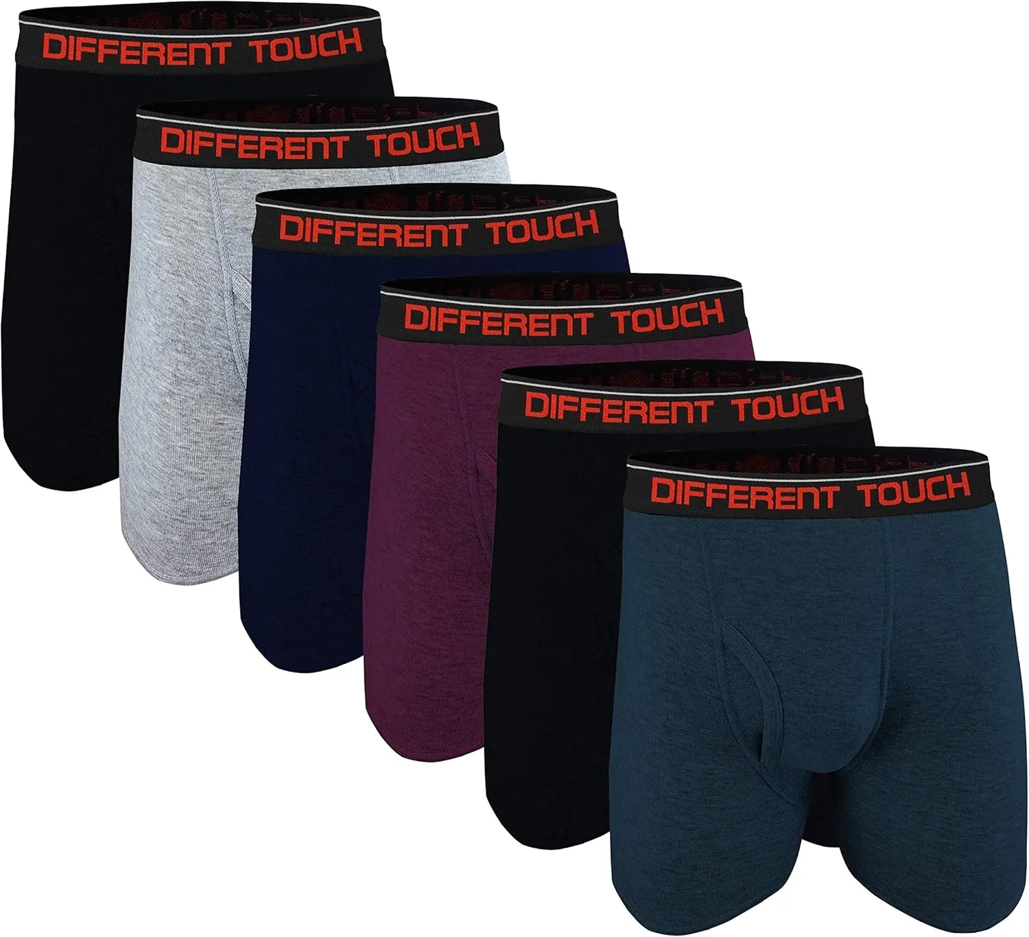 6 Men's Big and Tall USA Classic Design ComfortFlex Waistband Long Length Boxer Briefs Underwear