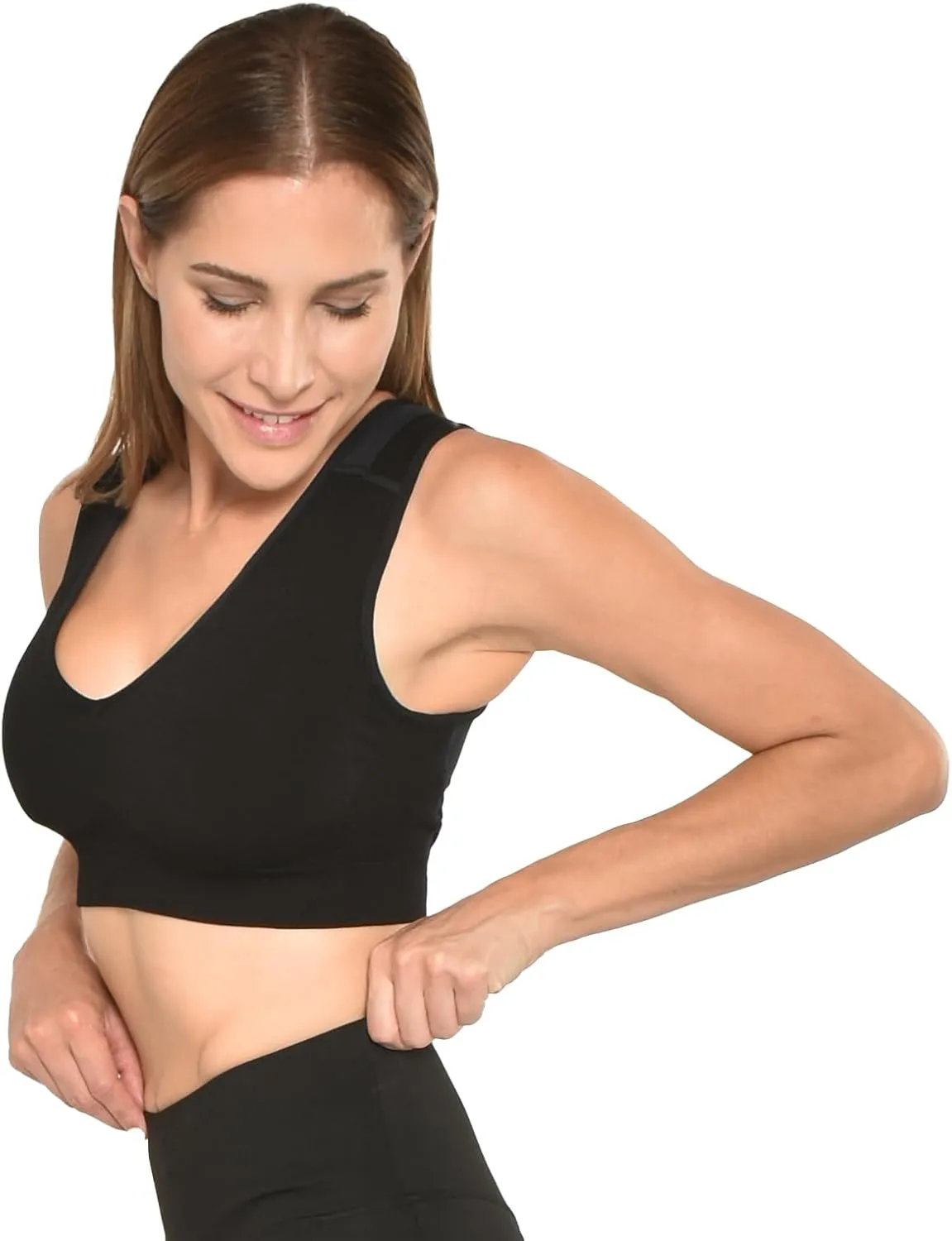 ALIGNMED AlignMe Pullover Posture Sports Bra - Corrective Support for Improved Posture and Comfortable Wear
