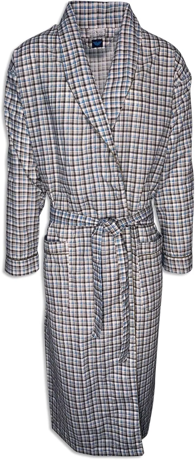 AMERICAN HEAVEN Mens 2-Pack Lightweight Sleep/Lounge Long Bath Robe -Premium Cotton Blend