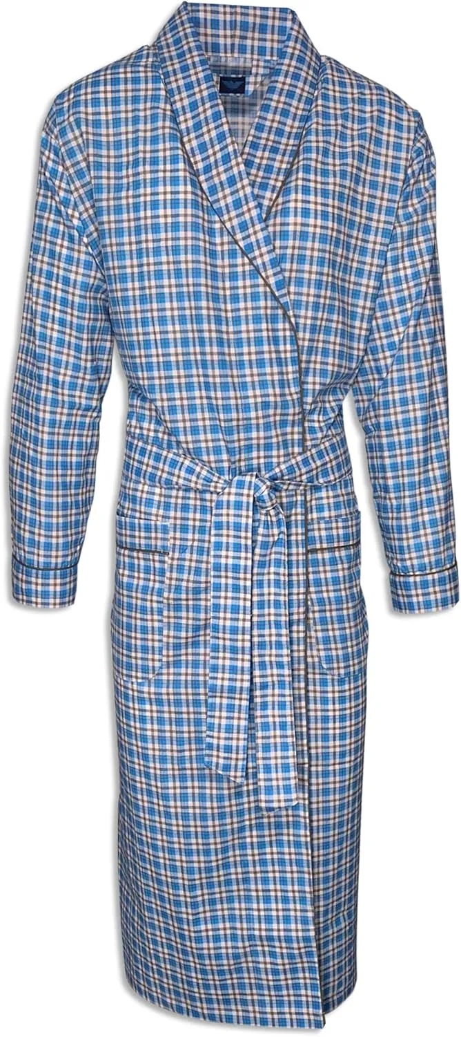 AMERICAN HEAVEN Mens 2-Pack Lightweight Sleep/Lounge Long Bath Robe -Premium Cotton Blend
