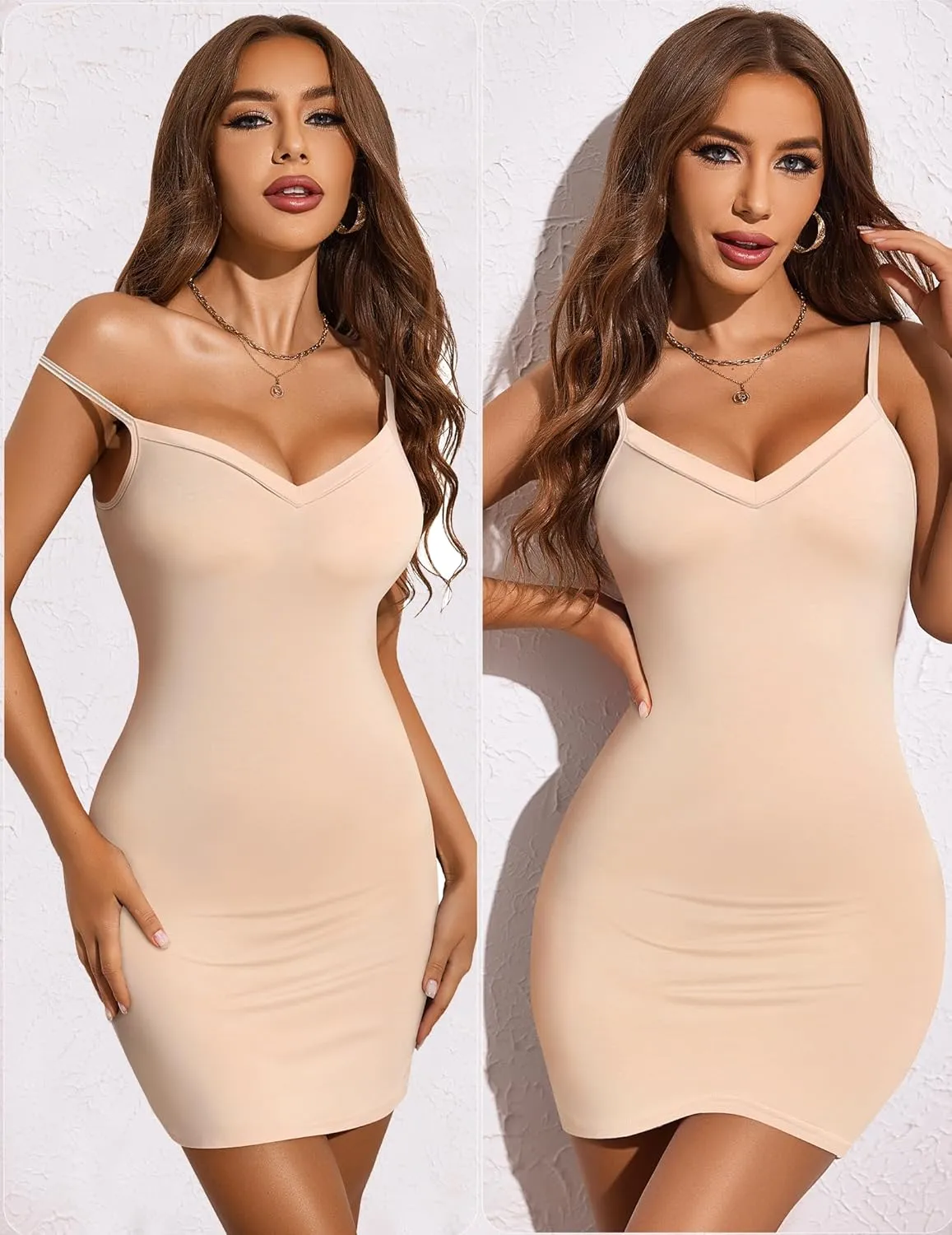 Avidlove Women's Full Slip Under Dress Adjustable Spaghetti Strap Camisole Mini Dress Knee Length Slips Nightwear