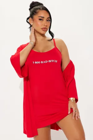 Bad Bitch PJ Robe Set - Red