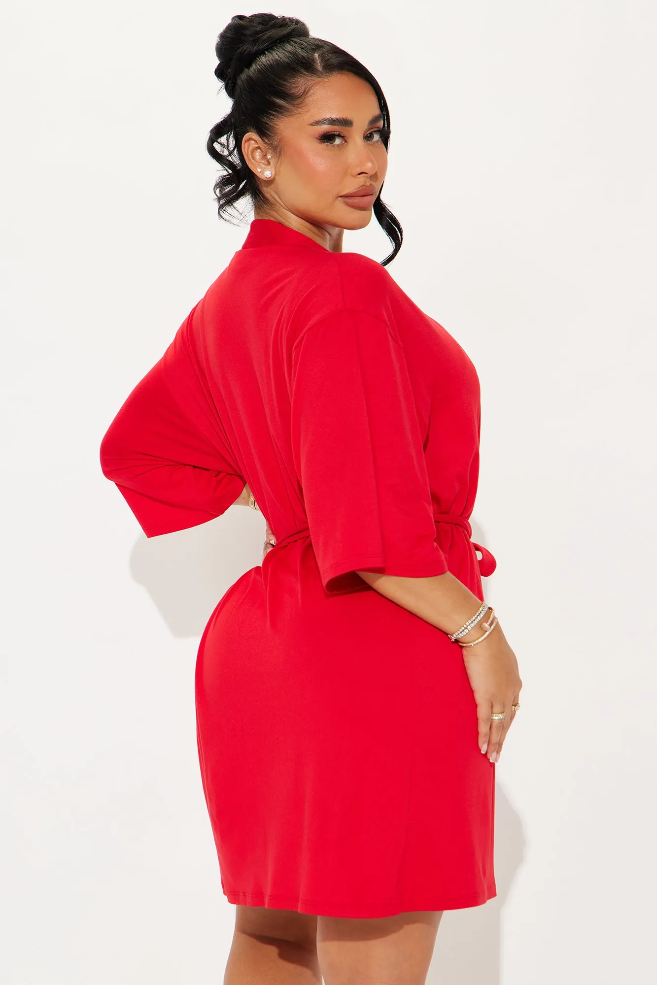 Bad Bitch PJ Robe Set - Red