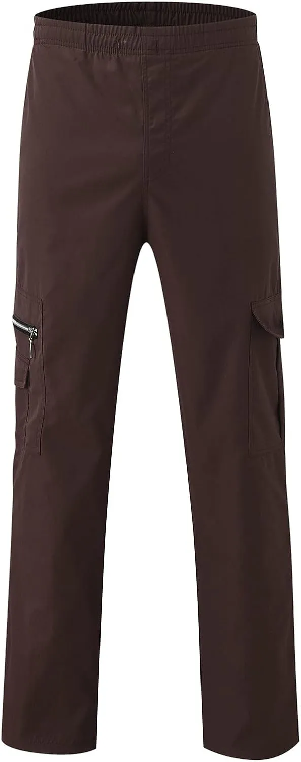 Baggy Cargo Pants MenMultiple Pockets Y2K PantsElastic Waist Cargo Pants Slim Fit Casual Trousers