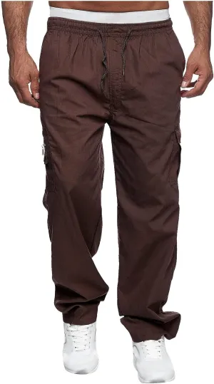 Baggy Cargo Pants MenMultiple Pockets Y2K PantsElastic Waist Cargo Pants Slim Fit Casual Trousers