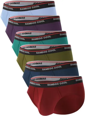 BAMBOO COOL Mens Breathable Soft Underwear Open-fly Classic Briefs, Tag-free