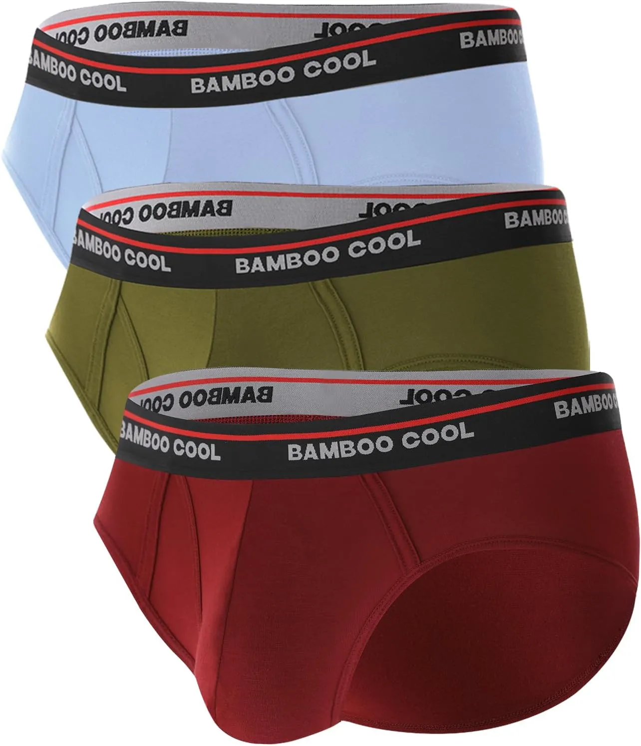 BAMBOO COOL Mens Breathable Soft Underwear Open-fly Classic Briefs, Tag-free