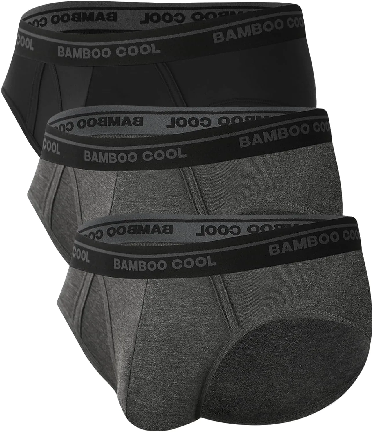 BAMBOO COOL Mens Breathable Soft Underwear Open-fly Classic Briefs, Tag-free