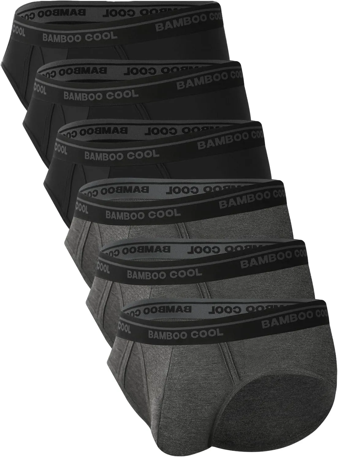 BAMBOO COOL Mens Breathable Soft Underwear Open-fly Classic Briefs, Tag-free