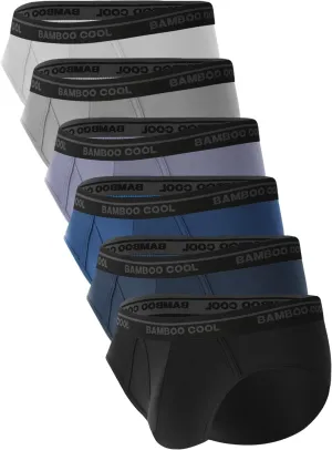 BAMBOO COOL Mens Breathable Soft Underwear Open-fly Classic Briefs, Tag-free