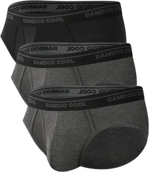 BAMBOO COOL Mens Breathable Soft Underwear Open-fly Classic Briefs, Tag-free