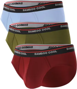 BAMBOO COOL Mens Breathable Soft Underwear Open-fly Classic Briefs, Tag-free