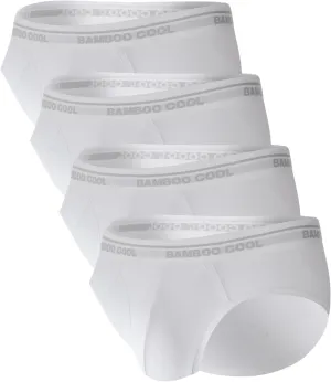BAMBOO COOL Mens Breathable Soft Underwear Open-fly Classic Briefs, Tag-free