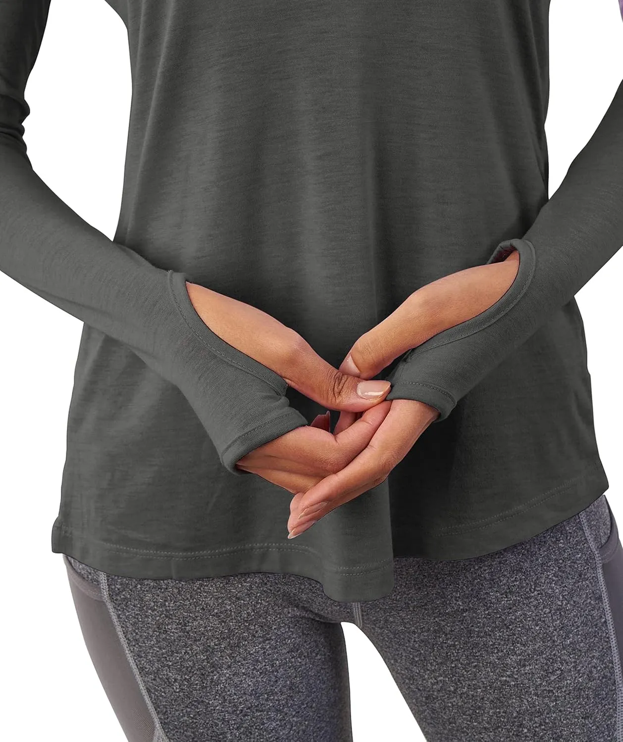 Bestisun Long Sleeve Yoga Workout Tops Lightweight Thumbhole Shirts Athletic Wear for Women