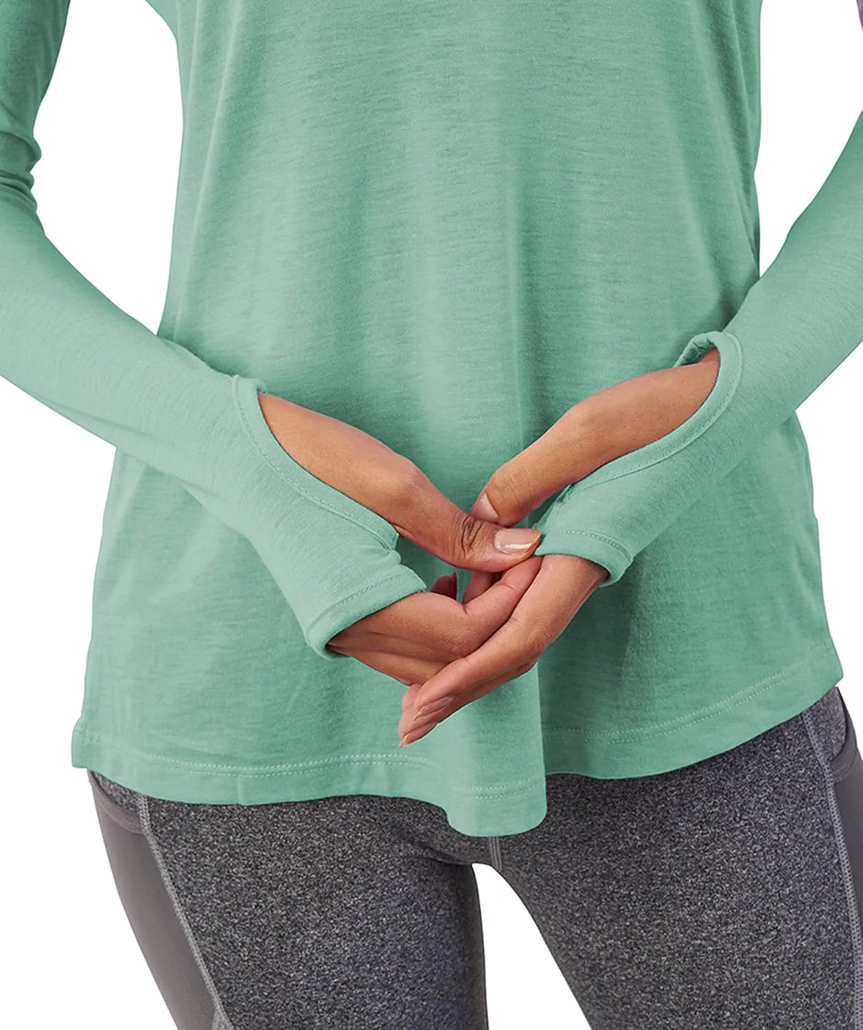 Bestisun Long Sleeve Yoga Workout Tops Lightweight Thumbhole Shirts Athletic Wear for Women