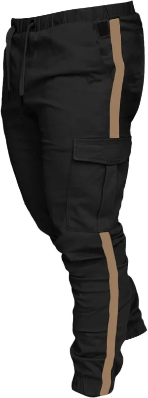 Black Cargo Pants Sir Male Stretch Cargo Pants Men Baggy Parachute Pants Men Camo Pants Cargo Striped Linen Pants Men Zipper Pocket Jeans Insulated Work Pants for Men