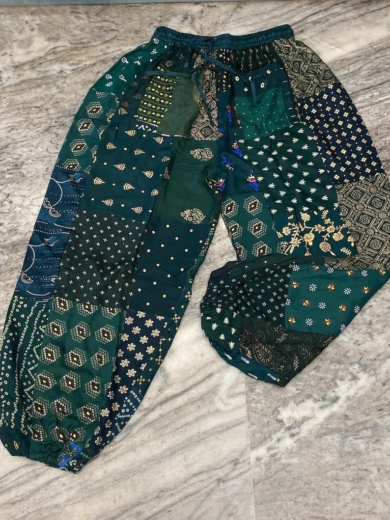 Bohemian Patchwork Harem Pant, Yoga Pants, Beach wear Pants, Casual Yoga Pants, Summer Gypsy Pants.