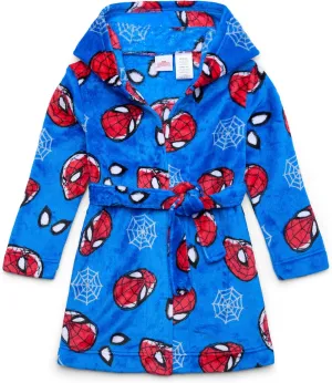 Boys Spiderman Hooded Plush Sleep Robe, Blue, Large