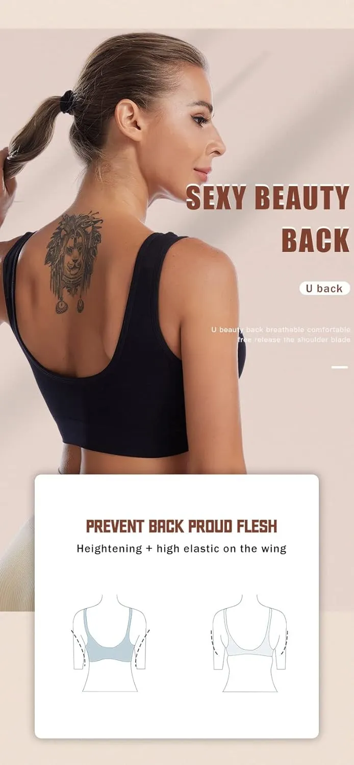 Bras for Women Cozy Wireless Sports Bra Seamless Full Coverage No Underwire Bra with Removable Pads for Everyday