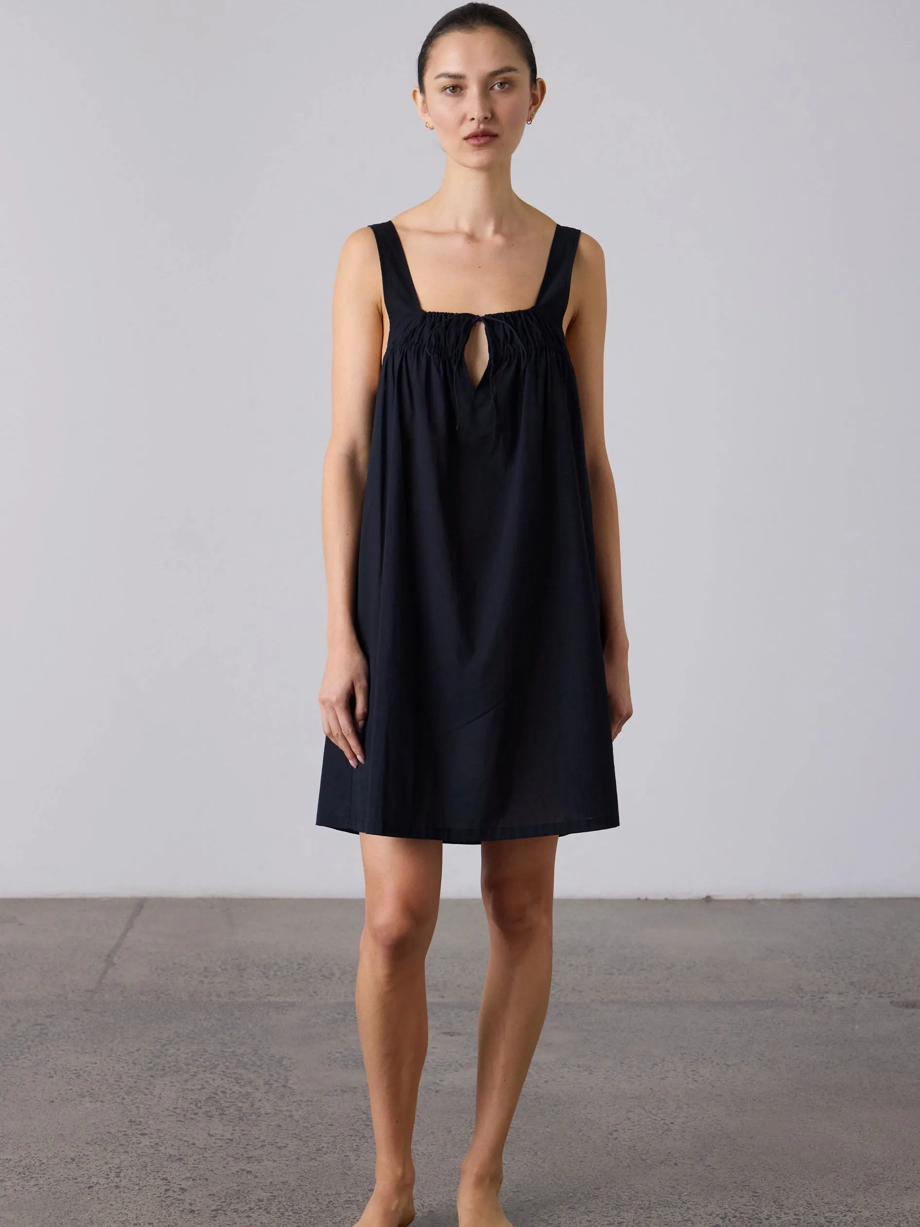 Camilla Camisole Nightgown - Black