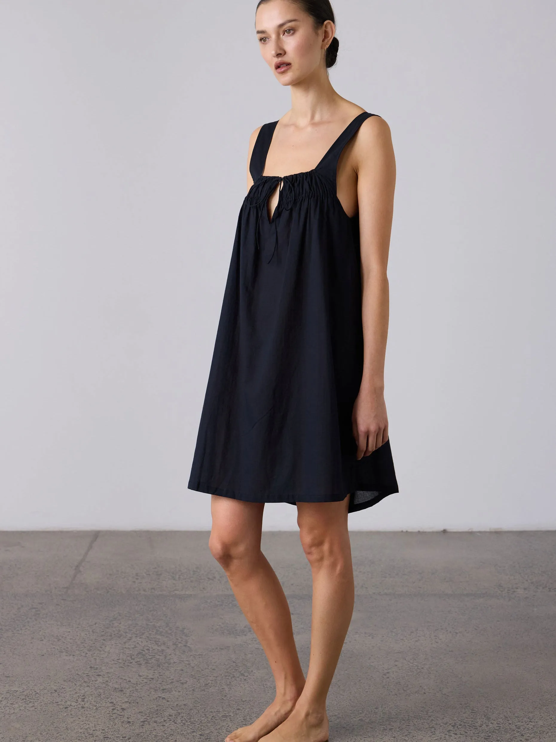 Camilla Camisole Nightgown - Black