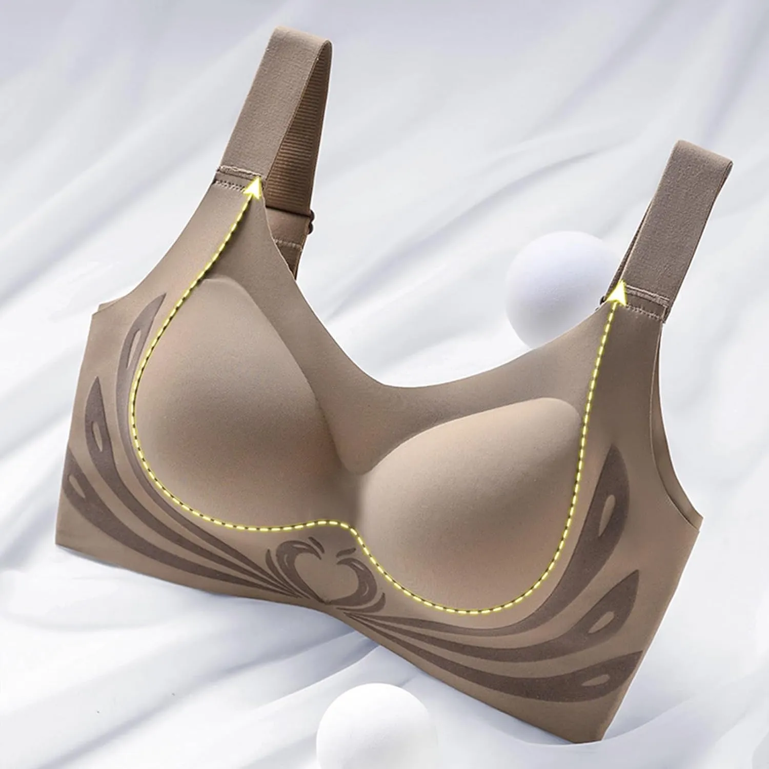 Caralush Bra Lushfitting Powerful Push-up Seamless Bra Smoothing No Underwire Anti Sagging Super Gather Bras Old Woman