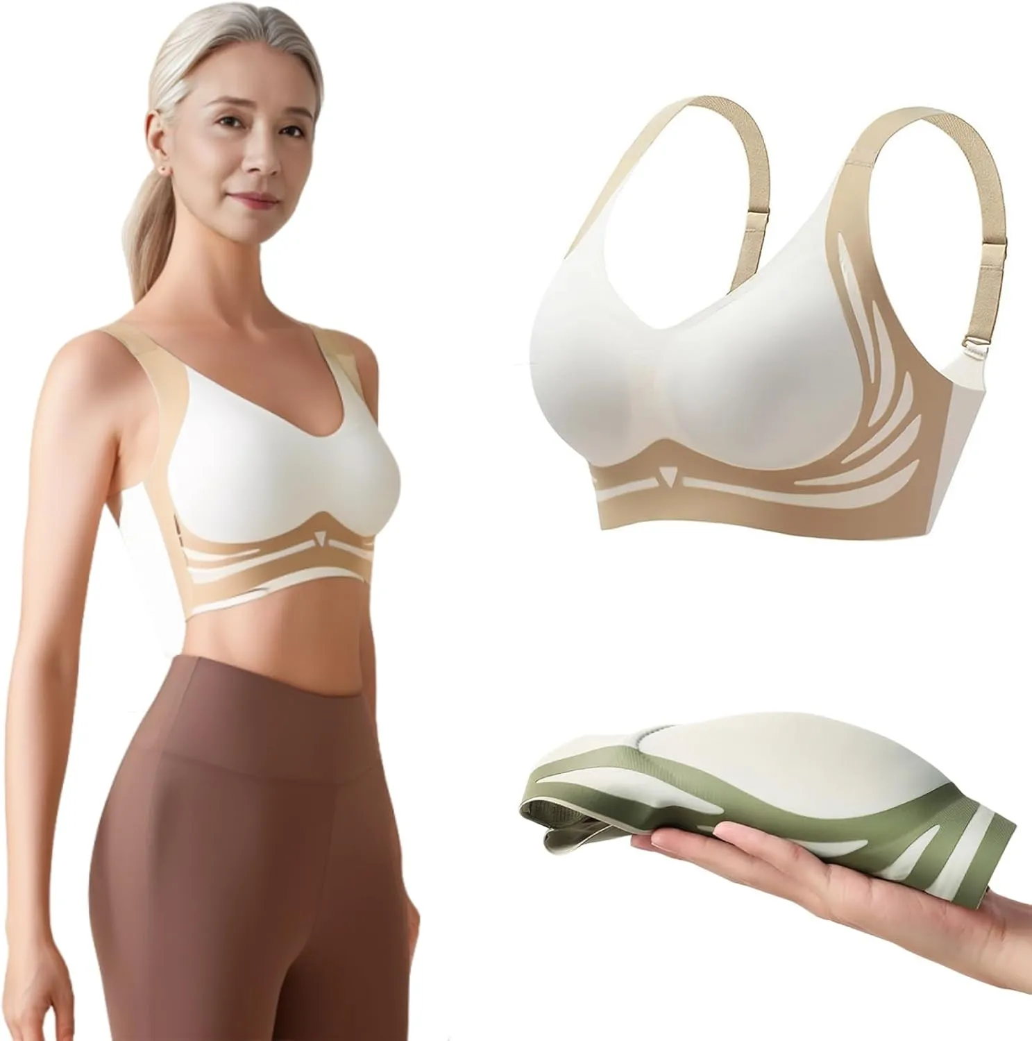 Caralush Bra Lushfitting Powerful Push-up Seamless Bra Smoothing No Underwire Anti Sagging Super Gather Bras Old Woman