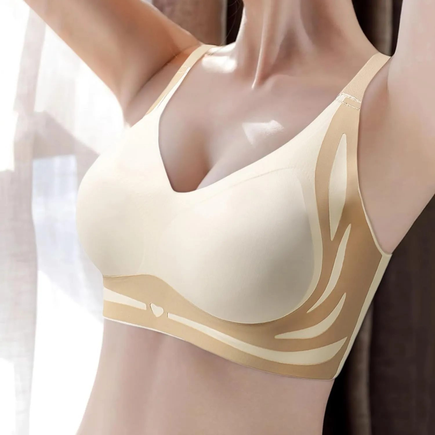 Caralush Pushup Bra, Lifting Bras for Sagging Breasts Super Gather Bra Wireless Push-Up Bra for Women Everyday