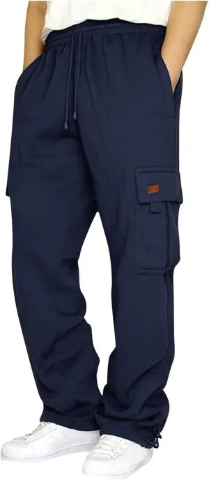 Cargo Pants for Men Baggy Cargo Pants Relaxed Fit Casual Pants Drawstring Trousers Pants with Pockets