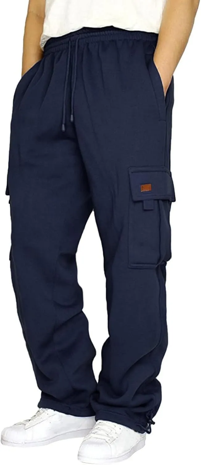 Cargo Pants for Men Baggy Cargo Pants Relaxed Fit Casual Pants Drawstring Trousers Pants with Pockets