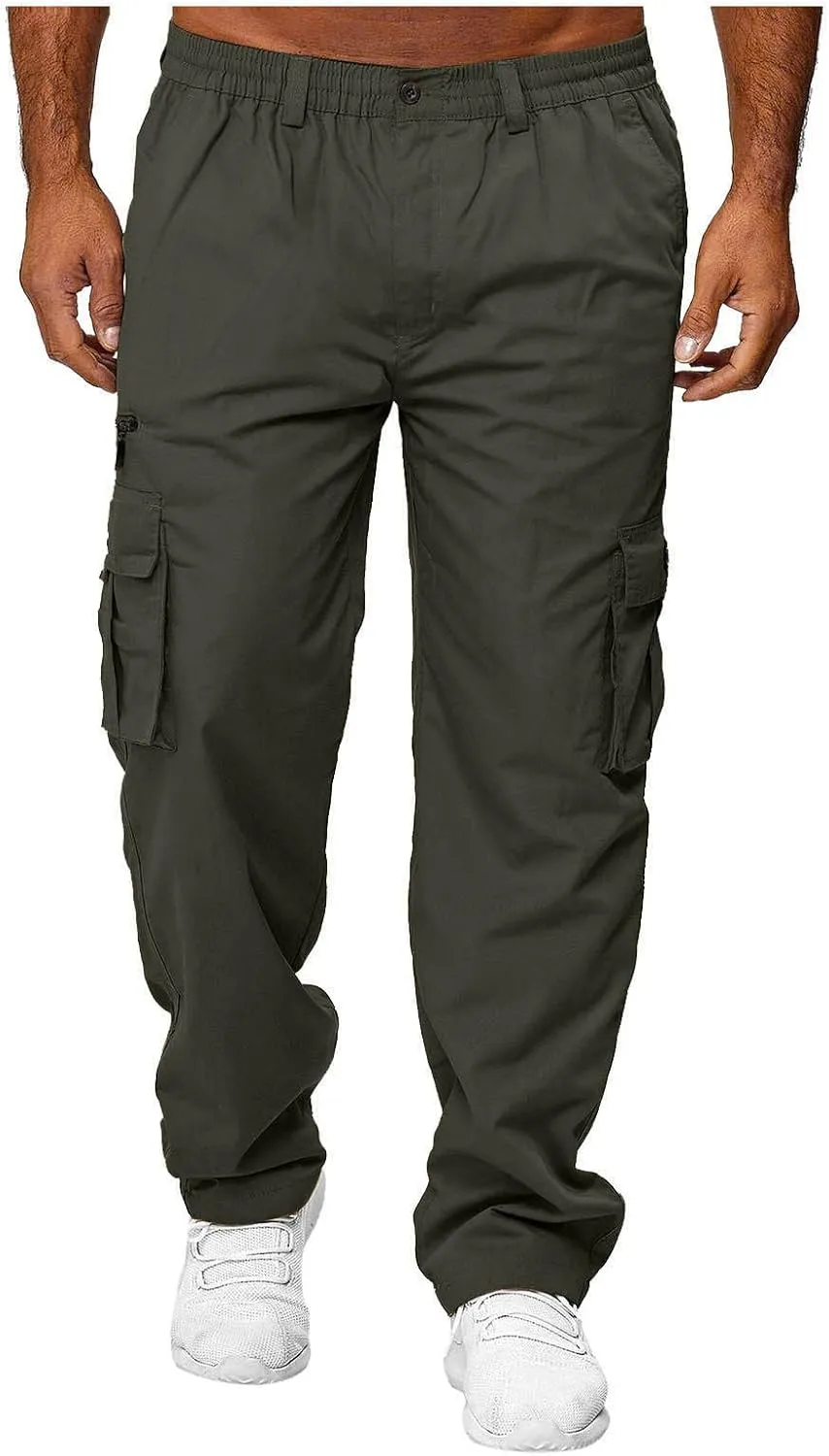 Cargo Pants for Men BaggyCargo Pants Baggy Pants Stretch Elastic Waist Fashion Trousers with Pockets
