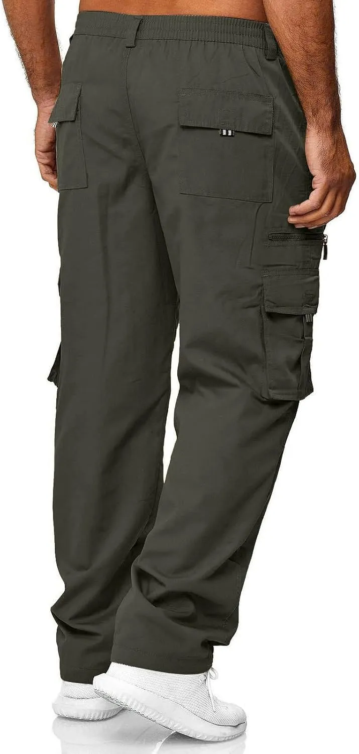 Cargo Pants for Men BaggyCargo Pants Baggy Pants Stretch Elastic Waist Fashion Trousers with Pockets