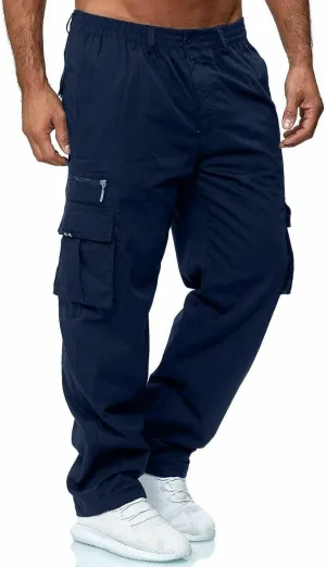 Cargo Pants for Men BaggyMultiple Pockets Running Pants TallElastic Waist Cargos Pants Casual Trousers