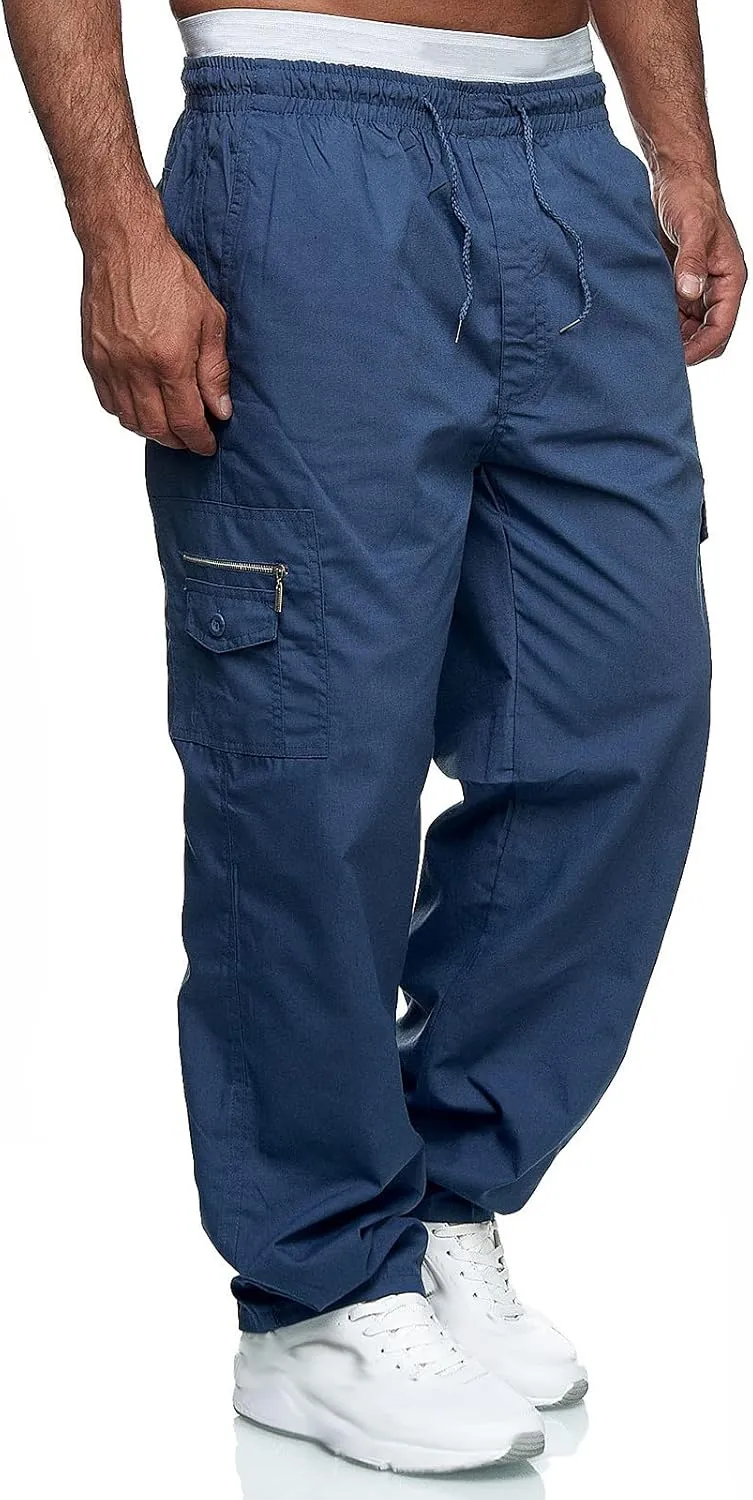 Cargo Pants for Men BaggyMultiple Pockets Running Pants TallElastic Waist Cargos Pants Casual Trousers