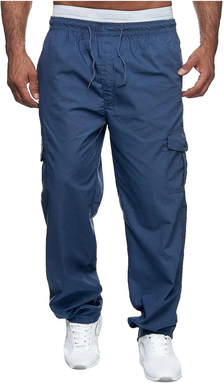 Cargo Pants for Men BaggyMultiple Pockets Running Pants TallElastic Waist Cargos Pants Casual Trousers