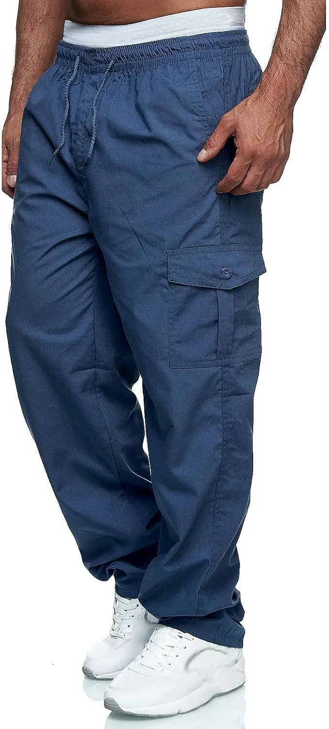 Cargo Pants for Men BaggyMultiple Pockets Running Pants TallElastic Waist Cargos Pants Casual Trousers