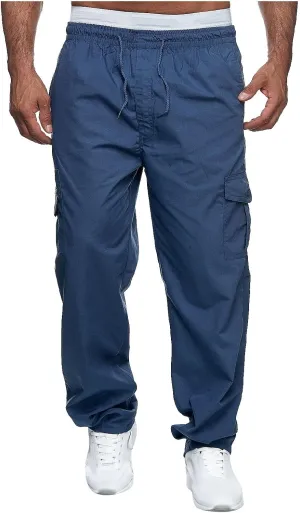 Cargo Pants for Men BaggyMultiple Pockets Running Pants TallElastic Waist Cargos Pants Casual Trousers