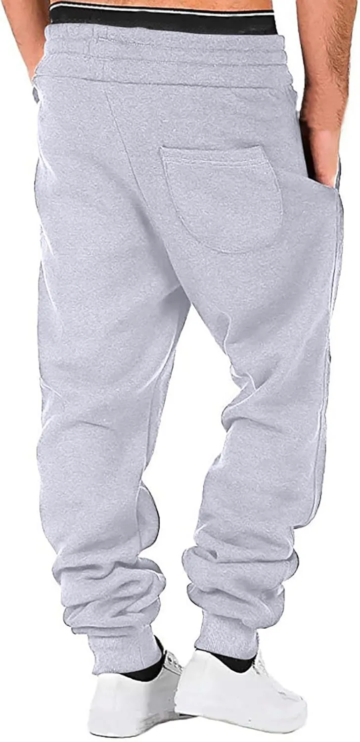 Cargo Pants for Men Casual Elastic Waist Pants Regular Fit Jogger Pants Outdoor Hiking Pants Gym Pants with Pockets
