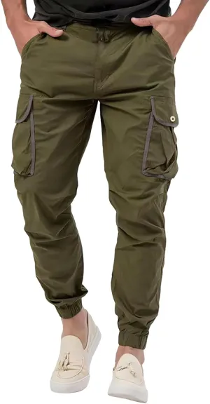 Cargo Pants for Men Relaxed Fit Big and Tall Button Casual Tactical Pants Lightweight Stretch Hiking Trousers with Pockets