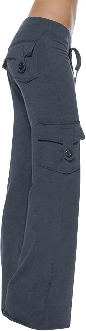 Cargo Pants for Women High Waisted Casual Pants Wide Leg Cargo Pants with Pockets Military Combat Trousers