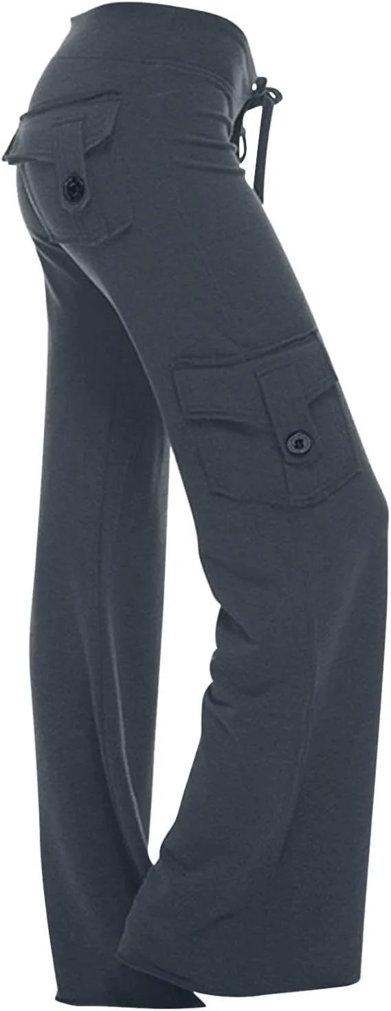 Cargo Pants for Women High Waisted Casual Pants Wide Leg Cargo Pants with Pockets Military Combat Trousers