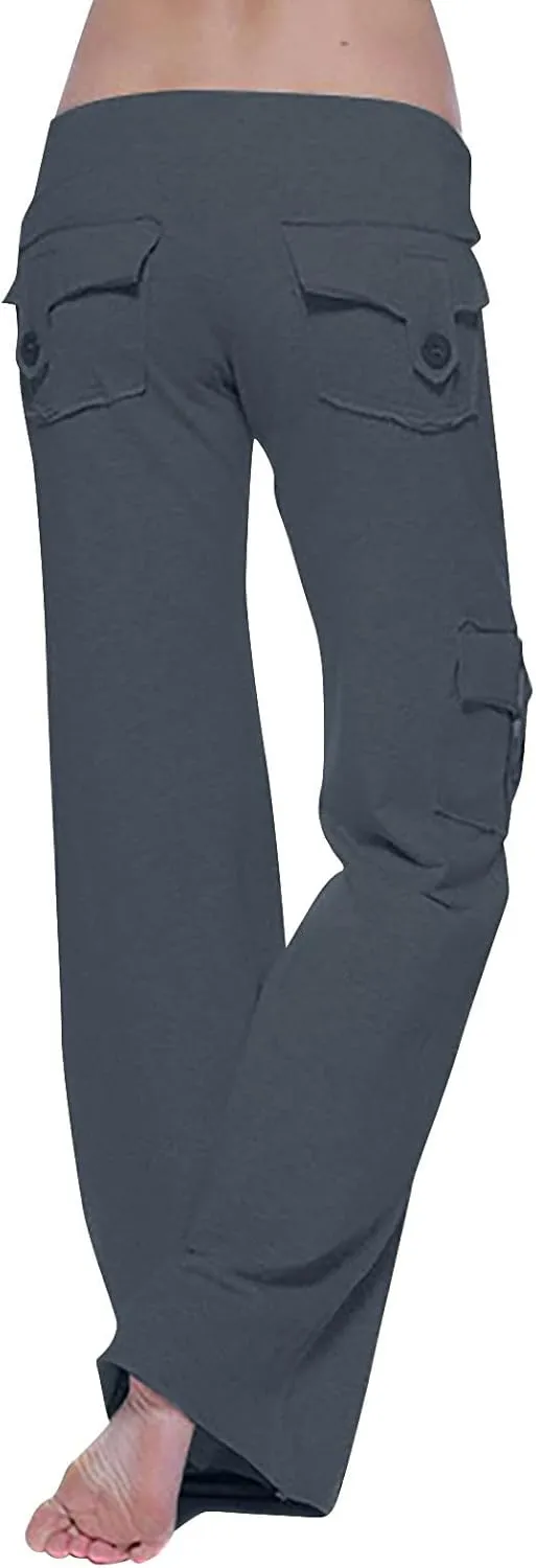 Cargo Pants for Women High Waisted Casual Pants Wide Leg Cargo Pants with Pockets Military Combat Trousers