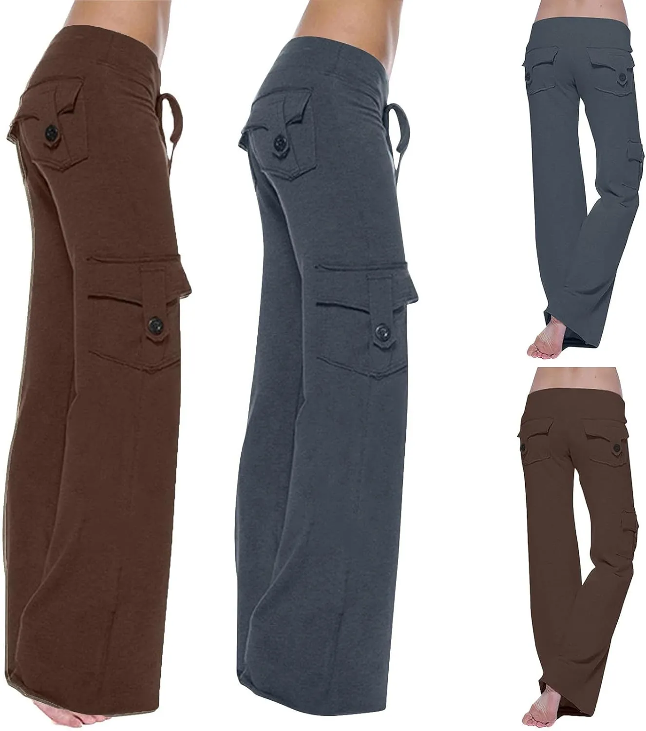 Cargo Pants for Women High Waisted Casual Pants Wide Leg Cargo Pants with Pockets Military Combat Trousers