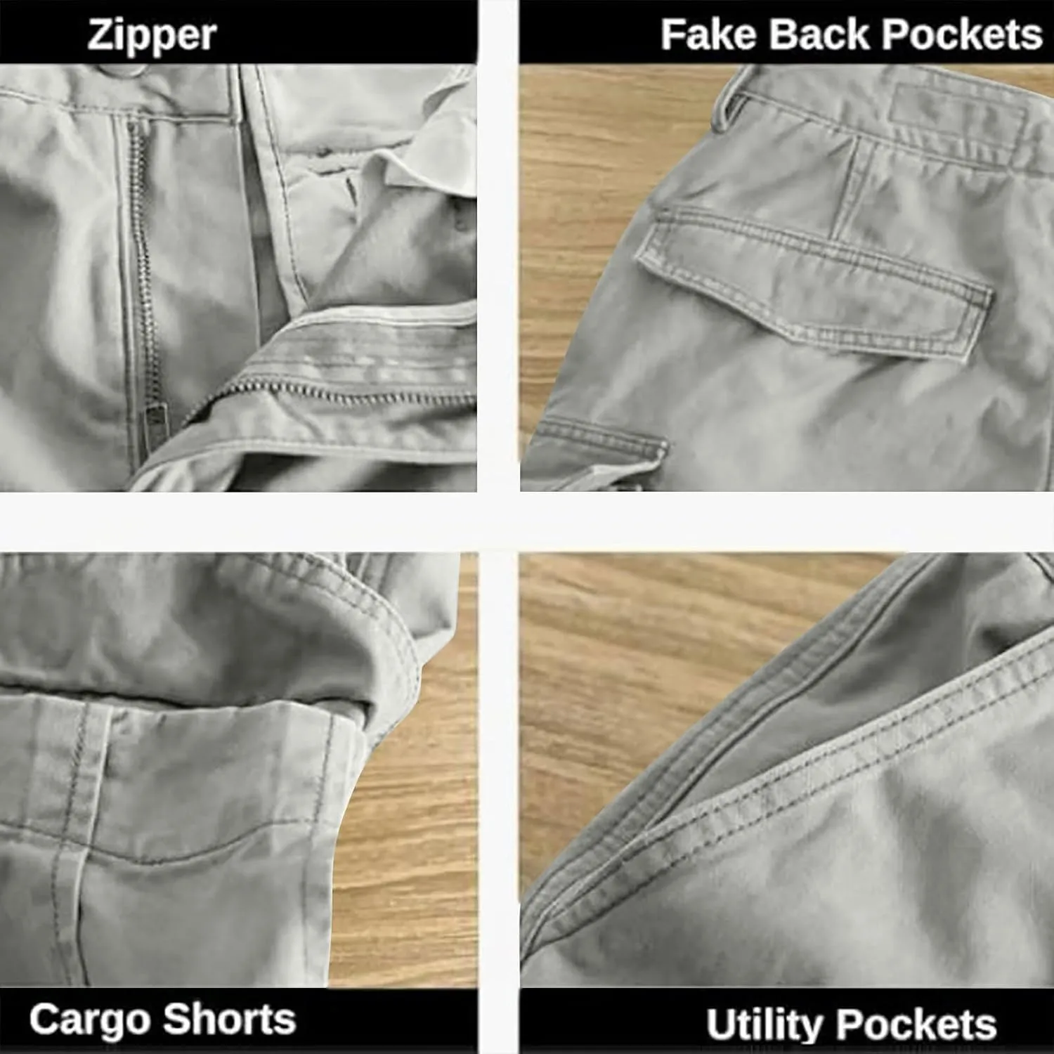 Cargo Shorts for Men 5 Inch Relaxed Fit Button-Fly Quick Dry Stretch Lightweight Tactical Wear Hiking with Multi Pockets