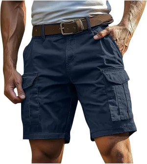 Cargo Shorts for Men 5 Inch Relaxed Fit Button-Fly Quick Dry Stretch Lightweight Tactical Wear Hiking with Multi Pockets