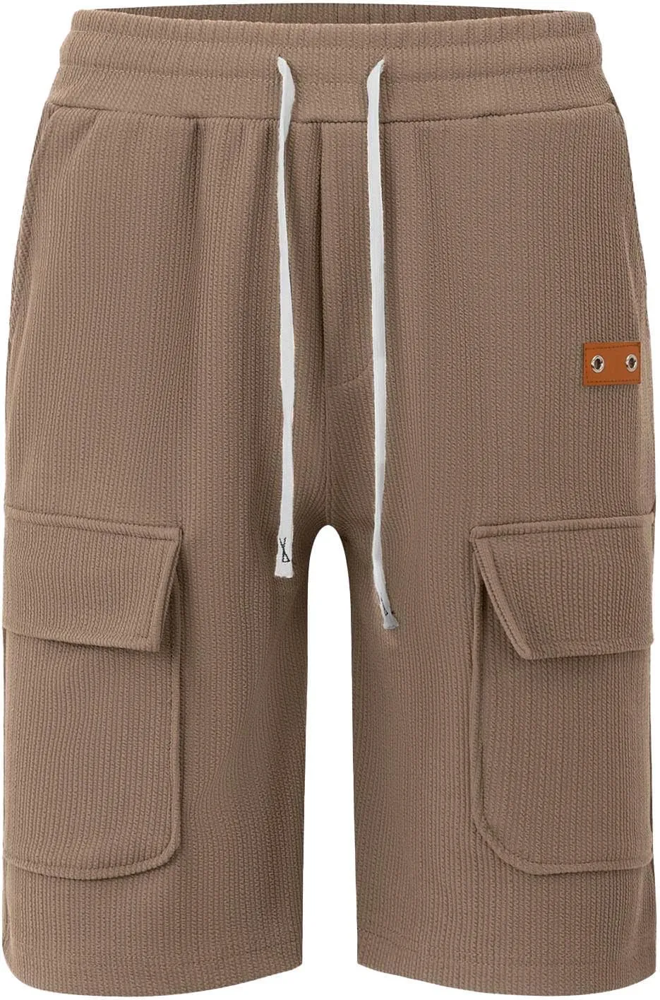 Cargo Shorts for Men Knee Length Lightweight Stretch Chino Short Pants Hiking Fishing Gym Gear Casual Elastic Waistband