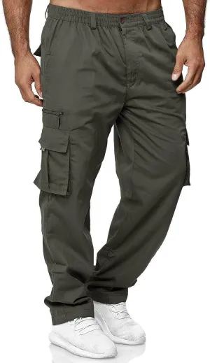 Cargo Sweatpants for Men BaggyMultiple Pockets Track PantsElastic Waist Cargo Pants Casual Trousers
