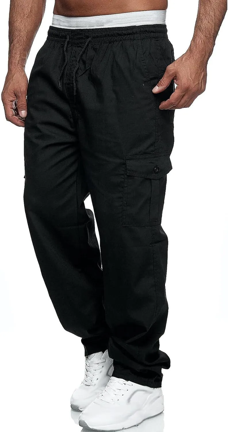 Cargos Pants MenBaggy Cargo PantsBig and Tall Cargo Pants Elastic WaistTrousers with Pockets