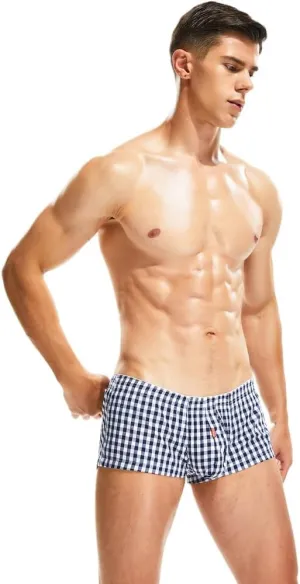 Classic Fit Button Fly Boxer Briefs for Men Striple Pattern Underwear Men's Boxer Briefs