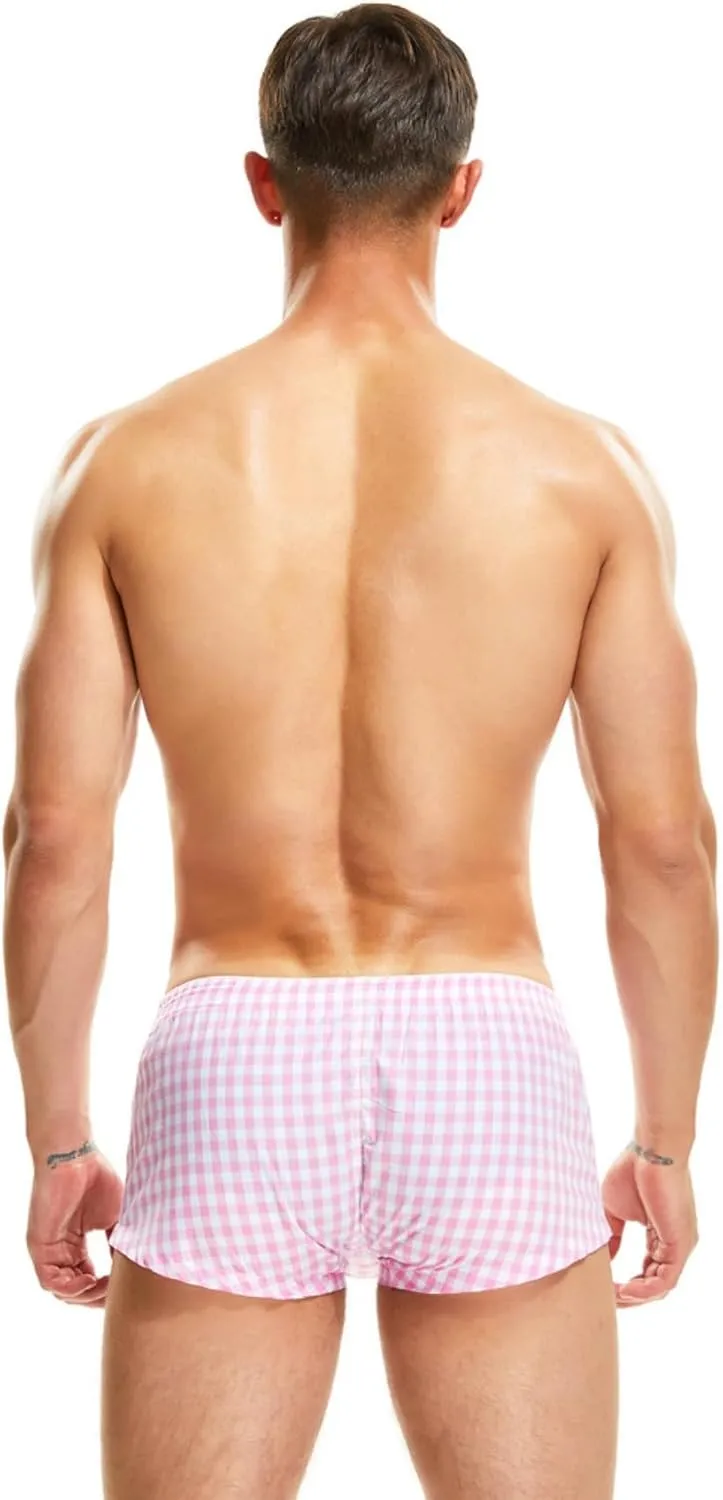 Classic Fit Button Fly Boxer Briefs for Men Striple Pattern Underwear Men's Boxer Briefs